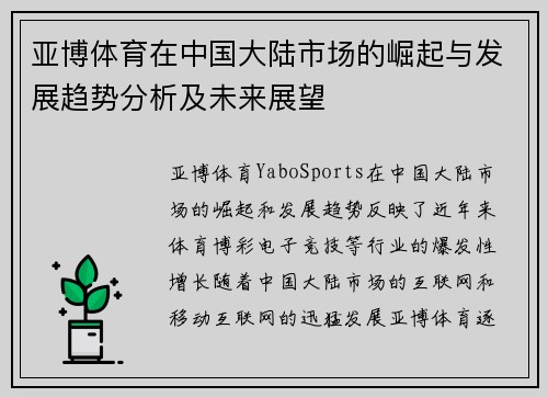 亚博体育在中国大陆市场的崛起与发展趋势分析及未来展望